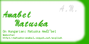 amabel matuska business card